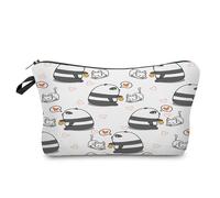 Makeup Bag Cats and Pandas Printed Make Up Bag,Microfiber Cosmetic Bags,Toiletry Bags for Women,Personalized Small Make Up Bag,Travel Makeup Bag,Toiletry Bags,Coin Purse with Zipper 2 Piece
