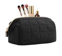 Makeup Bag - Cosmetic Bag | Makeup Case Organizers | Makeup Train Case | Travel Padded Cosmetic Toiletry Bags for Women | Travel POUCHA DE LA LAN CAP, Black/White, Consulte la descripción, See