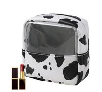 Makeup Bag - Cow Print Travel Toiletry Cosmetic Bag - Large Capacity Makeup Case with Portable Handle for Skincare Toiletries Shampoo, Birthday for Women Girls