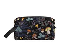 Makeup Bag,Dark Wild Forest Mushrooms Travel Cosmetic Bag Toiletry Bag Portable Makeup Pouch Organizer