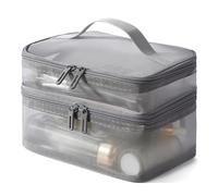 Makeup Bag Double Layer Large Capacity with Handle Cosmetic Pouch Portable Travel Organizer Versatile