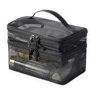 Makeup Bag Double Layer Large Capacity with Handle Cosmetic Pouch Portable Travel Organizer Versatile