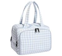 Makeup Bag Double Wide Four Opening Portable Cosmetic for Women Girls