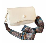 Makeup Bag - Ethnic Crossbody Bag for Student, Casual Large Capacity Messenger Bag, Ethnic Crossbody Bag for Student, Vintage, Fashion Casual PU(White)