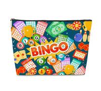 Makeup Bag for Bingo Money Games Lovers for Her, Bingo Player or Player Gift, Casino Game Gift for Birthday, Christmas, Gift for Casino Lovers, Colorful