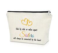 Makeup Bag for Sister Long Distance Friendship Gifts Sister Gifts from Sister Gifts for Best Friends Cousins Soul Sister Gifts Cosmetic Bag Big Sister Little Sister Sister in Law Bonus Sister Gifts