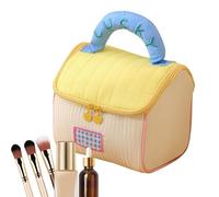 Makeup Bag for Travel - House-Shaped Makeup Organizer Storage Handbags - Lightweight Shampoo Pouch Cosmetic Pack for Home Business Trips, Yellow, Refer to description, Unisex