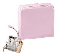 Makeup Bag for Travel - Standing Makeup Bag | Large Capacity Storage Case with Compartments Portable Organizer for Camping Business Trip Hotel Home Women Men