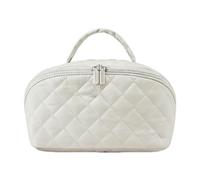 Makeup Bag for Woman, with Standing Structure Design, 25x14x13cm, Wide-Open Lay-Flat Water-Resistant Cosmetic Case, Festivalment Makeup Bag, 180° Lay-Flat Design, for Toiletries & Brushes