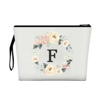 Makeup Bag for Women,A-Z 26 Letter Makeup Bag,Personalized Cosmetic Bag,Birthday Gifts for Women Mom,Gifts for Bride Bridesmaid Cosmetic Bag,A thank you gift for best friends(F)