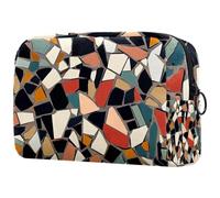 Makeup Bag for Women Cute Cosmetic Bag, Irregular Geometric Mosaic Print Lightweight Toiletry Make up Bag, Organizer Storage Pouch for Girls, Women and Moms Gift