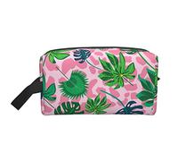Makeup Bag for Women Teen Girls Large Capacity Travel Cosmetic Bag Makeup Organizer Bag Big Cute Makeup Bag Travel Tropical Leaf