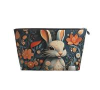 Makeup Bag for Women There is a rabbit on the wall pattern Travel Cosmetic Bag Large Capacity Portable Makeup Organizer Bags PU Leather Waterproof Toiletry Bag Cute Aesthetic Zipper Makeup Pouch,