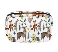 Makeup Bag Forest Animals Happy Pattern Cosmetics Bag Portable Tote Travel Case Organizer Accessorie Case for Women