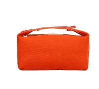 Makeup Bag Large Capacity Makeup Brush Skincare Product Hand-held Soft Bag Wash Bag(Orange)