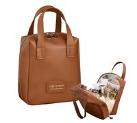 Makeup Bag, Large Capacity Travel Cosmetic Bag, Portable Makeup Organiser Toiletry Bag, Travel Essentials Wash Bag with Handle and Compartments for Women Girls