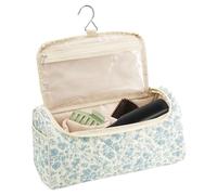Makeup Bag - Large Capacity Travel Pouch for Cosmetics | Soft Cotton Material with Portable Zipper Design, Organised Storage for Brushes Hairs Tools Jewellery Toiletries Bathroom Gym Road Trip Use