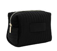 Makeup Bag - Large Capacity Velvet Makeup Bag | Large Capacity Zipper Toiletry Bag, Waterproof, Black, Consulte la descripción, See description