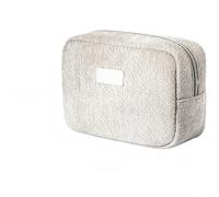 Makeup Bag Large Capacity Waterproof Travel Toiletry Pouch with Multi-Compartment for Cosmetics Storage - Black 22x9.5x15cm(Light gray)