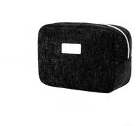 Makeup Bag Large Capacity Waterproof Travel Toiletry Pouch with Multi-Compartment for Cosmetics Storage - Black 22x9.5x15cm(Black)