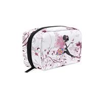 Makeup Bag Make Up Pouch Butterfly Fairy and Flowers Cosmetic Toiletry Bag Storage Travel Makeup Organiser Case with Compartments Beauty Bag for Teenage Girl Women Lady