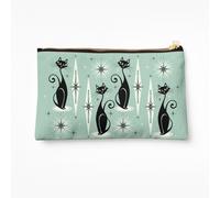 Makeup Bag MC Meow Retro Atomic Cats on Vintage Mint Cosmetic Organizer Tyvek Paper Bags Zipper Pouch
