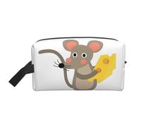 Makeup Bag,Mouse Cheese Print Travel Cosmetic Bag Toiletry Bag Portable Makeup Pouch Organizer