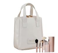 Makeup Bag Organizer, Travel Cosmetic Case with Dividers, Large Case with Carry Handle, Toiletry Bag for Women, Cosmetic Organizer Stand Size, white, Please refer to the description, Please refer to