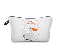 Makeup Bag Pelican Printed Make Up Bag,Microfiber Cosmetic Bags,Toiletry Bags for Women,Personalized Small Make Up Bag,Travel Makeup Bag,Toiletry Bags,Coin Purse with Zipper 1 Piece