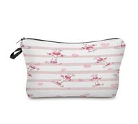 Makeup Bag Pink Hearts Printed Make Up Bag,Microfiber Cosmetic Bags,Toiletry Bags for Women,Personalized Small Make Up Bag,Travel Makeup Bag,Toiletry Bags,Coin Purse with Zipper 1 Piece