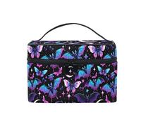 Makeup Bag, Pink Leopard Travel Makeup Organizer Bag Cosmetic Cases Toiletry Bags for Girl Women Ladies, Bats A8889, One Size