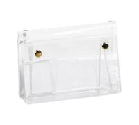 Makeup Bag, Portable Clear Pouch, Transparent Organizer Compact Structure, Cosmetic Storage for Toiletry, Stationery, School, Travel, Students, Adults, Teens 7.09x2.76x4.13 Inches