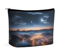 Makeup Bag Portable Cosmetic Bag Cities Night View Toiletry Bag Makeup Organizer Case Large Capacity Zipper Pouch Travel Toiletry Pouch for Women Men