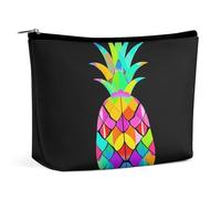 Makeup Bag Portable Cosmetic Bag Large Capacity Travel Makeup Bag Storage Bag Bright Marble Pineapple Printed Toiletry Bag Suitable for Women And Girls, Bright Marble Pineapple, One Size