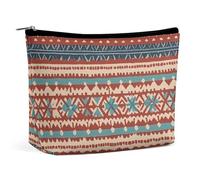 Makeup Bag Portable Cosmetic Bag Large Capacity Travel Makeup Bag Storage Bag Bright Marble Pineapple Printed Toiletry Bag Suitable for Women And Girls, Boho Linen Stripe Jacquard, One Size