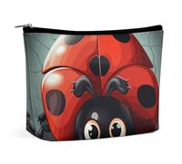 Makeup Bag Portable Cosmetic Bag Large Capacity Travel Makeup Bag Storage Bag Bunny Rosette Printed Toiletry Bag Suitable for Women And Girls, Cartoon Ladybug, One Size
