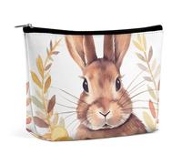 Makeup Bag Portable Cosmetic Bag Large Capacity Travel Makeup Bag Storage Bag Bunny Rosette Printed Toiletry Bag Suitable for Women And Girls, Bunny Rosette, One Size