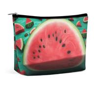 Makeup Bag Portable Cosmetic Bag Large Capacity Travel Makeup Bag Storage Bag Dog Printed Toiletry Bag Suitable for Women And Girls, Dream Watermelon, One Size