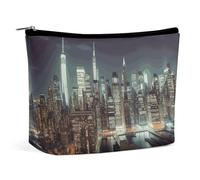 Makeup Bag Portable Cosmetic Bag Large Capacity Travel Makeup Bag Storage Bag New York City Printed Toiletry Bag Suitable for Women And Girls, New York City, One Size