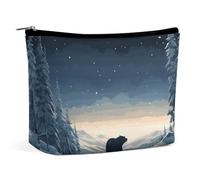 Makeup Bag Portable Cosmetic Bag Large Capacity Travel Makeup Bag Storage Bag Polar Bear in The Snow Printed Toiletry Bag Suitable for Women And Girls, Polar Bear in the Snow, One Size