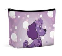 Makeup Bag Portable Cosmetic Bag Large Capacity Travel Makeup Bag Storage Bag Poppies Field Yellow Brick Road Printed Toiletry Bag Suitable for Women And Girls, purple Poodle Polka Dot, One Size