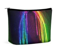 Makeup Bag Portable Cosmetic Bag Large Capacity Travel Makeup Bag Storage Bag Poppies Field Yellow Brick Road Printed Toiletry Bag Suitable for Women And Girls, Rainbow Neon, One Size