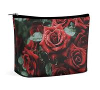 Makeup Bag Portable Cosmetic Bag Large Capacity Travel Makeup Bag Storage Bag Red And Black Rose Printed Toiletry Bag Suitable for Women And Girls, Red and black rose, One Size