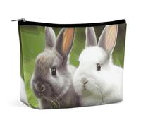 Makeup Bag Portable Cosmetic Bag Large Capacity Travel Makeup Bag Storage Bag Two Little Cute Rabbits Printed Toiletry Bag Suitable for Women And Girls, Two Little Cute Rabbits, One Size