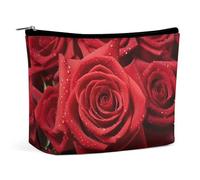 Makeup Bag Portable Cosmetic Bag Native American Toiletry Bag Makeup Organizer Case Large Capacity Zipper Pouch Travel Toiletry Pouch for Women Men, Red Rose, One Size, Art Deco
