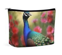 Makeup Bag Portable Cosmetic Bag Native American Toiletry Bag Makeup Organizer Case Large Capacity Zipper Pouch Travel Toiletry Pouch for Women Men, Peacock Flowers, One Size, Art Deco