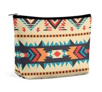 Makeup Bag Portable Cosmetic Bag Native American Toiletry Bag Makeup Organizer Case Large Capacity Zipper Pouch Travel Toiletry Pouch for Women Men, Native American, One Size, Art Deco