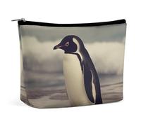 Makeup Bag Portable Cosmetic Bag Penguin On The Beach Toiletry Bag Makeup Organizer Case Large Capacity Zipper Pouch Travel Toiletry Pouch for Women Men