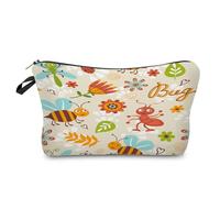 Makeup Bag Red Ants Printed Make Up Bag,Microfiber Cosmetic Bags,Toiletry Bags for Women,Personalized Small Make Up Bag,Travel Makeup Bag,Toiletry Bags,Coin Purse with Zipper 2 Piece