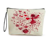 Makeup Bag Red Fairy Printed Make Up Bag,Microfiber Cosmetic Bags,Toiletry Bags for Women,Personalized Small Make Up Bag,Travel Makeup Bag,Toiletry Bags,Coin Purse with Zipper